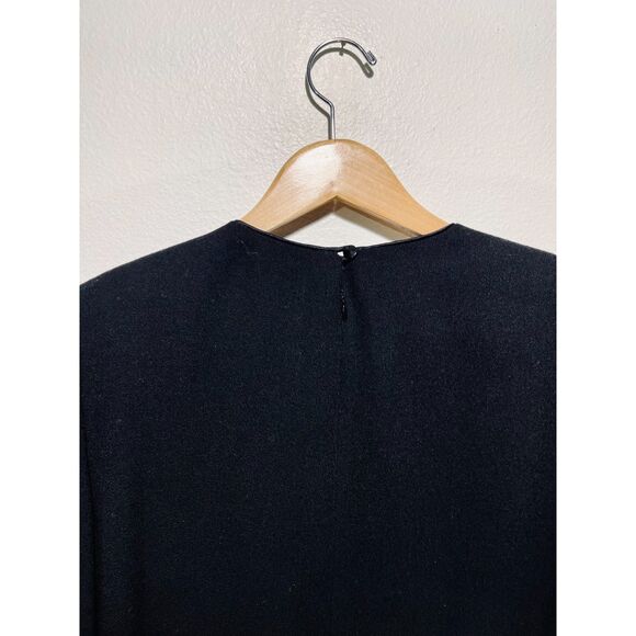 David Hayes wool dress VTG Saks fifth avenue USA classic black winter women 12 - Picture 11 of 11